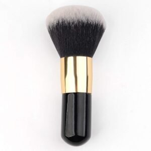 Makeup Brush Powder Brush Foundation Blush Bronzer Contour Face Blender Brush Professional Mineral Blending Buffing Kabuki Brushes Thick and Dense Soft Synthetic Fibers (Black&Golden Plus)