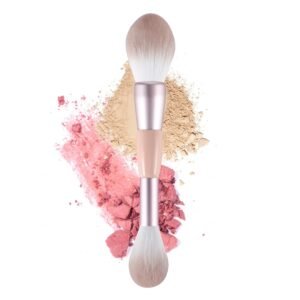 Dual-Ended Blush Powder Brush, Premium Kabuki Brush, Round Professional Makeup Brush, Soft and Fluffy Kabuki Brush, Suitable for Cream, Liquid, or Powder Blush, Bronzer, or Highlighter