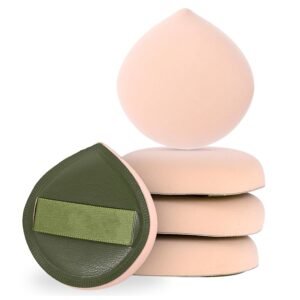 5 PCS Foundation Sponge, Powder Puff, Korean Makeup Sponge, Cushion Puff for Foundation and Powder, Fluffy Teardrop Latex Foundation Applicator for Liquid Cream Powder