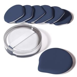 8Pcs Air Cushion Makeup Puffs for Foundation with Portable Box | Latex-Free Blending Sponge for Liquid, Cream, Foundation and Powder | Teardrop Powder Puff | Blue