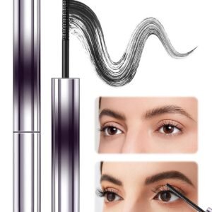 Iron Wand Mascara, Metal Wand Mascara Black Washable Metal Mascaras, Waterproof Long-Lasting  Curling Eyelash Iron Mascaras with No Flaking (Black)
