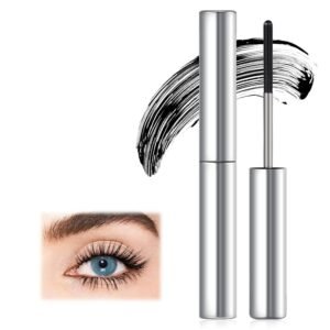 Black Curling Iron Mascara - Wand Metal Rod Mascara Lash-Lifting & Volumizing, Smudge Proof & Long Lasting Eyelash Makeup