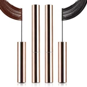 2PCS Ultra-Fine Lengthening Waterproof Quick-Dry Mascara,New Black Mascara for Fine Short Lash Older Women Mulit-layered Lashes,Slim Brush Length Volumizing Lower Bottom Lash Mascaras(Black+Brown)
